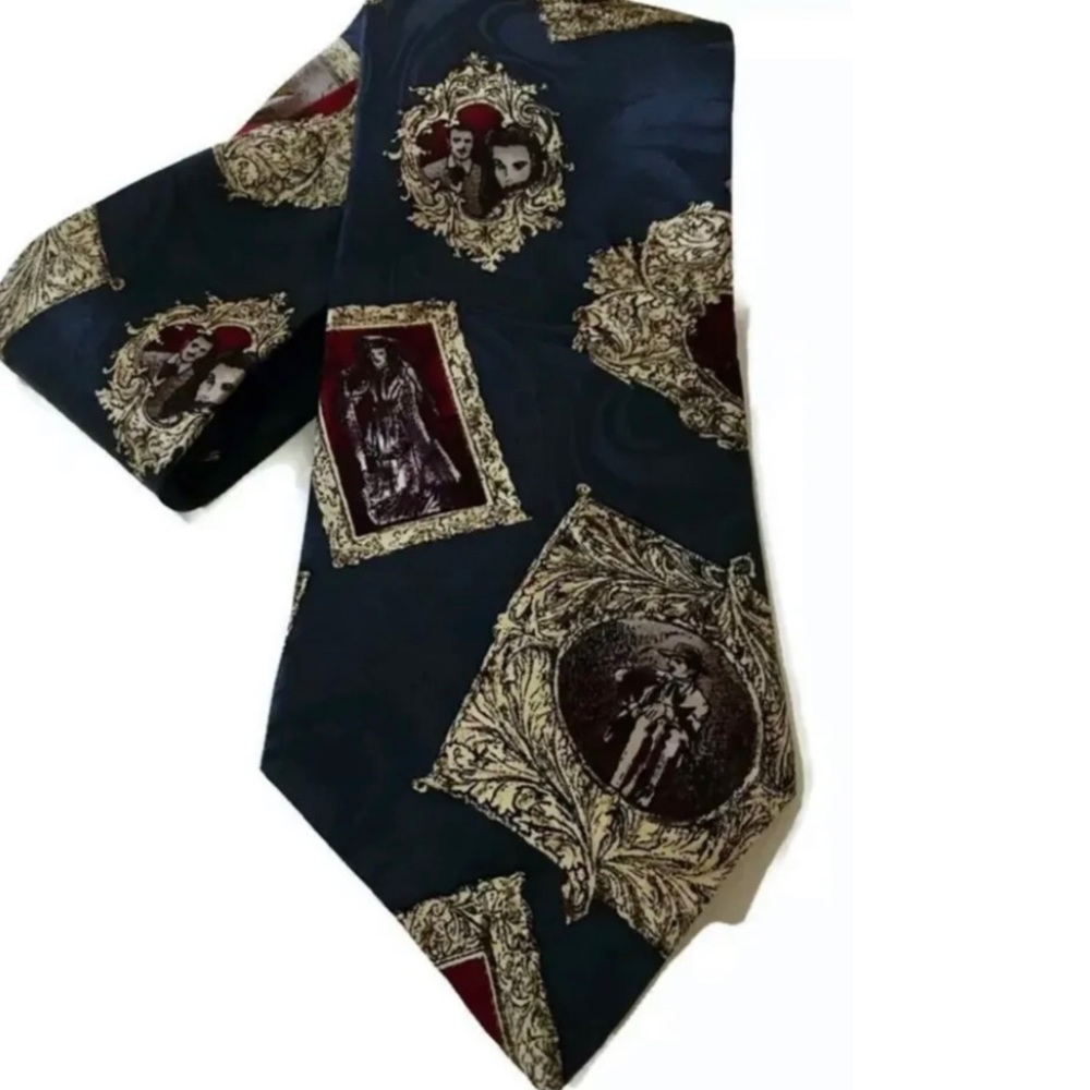 Vintage Gone With The Wind Scenes Necktie 100% Silk Classic Movie Collec…